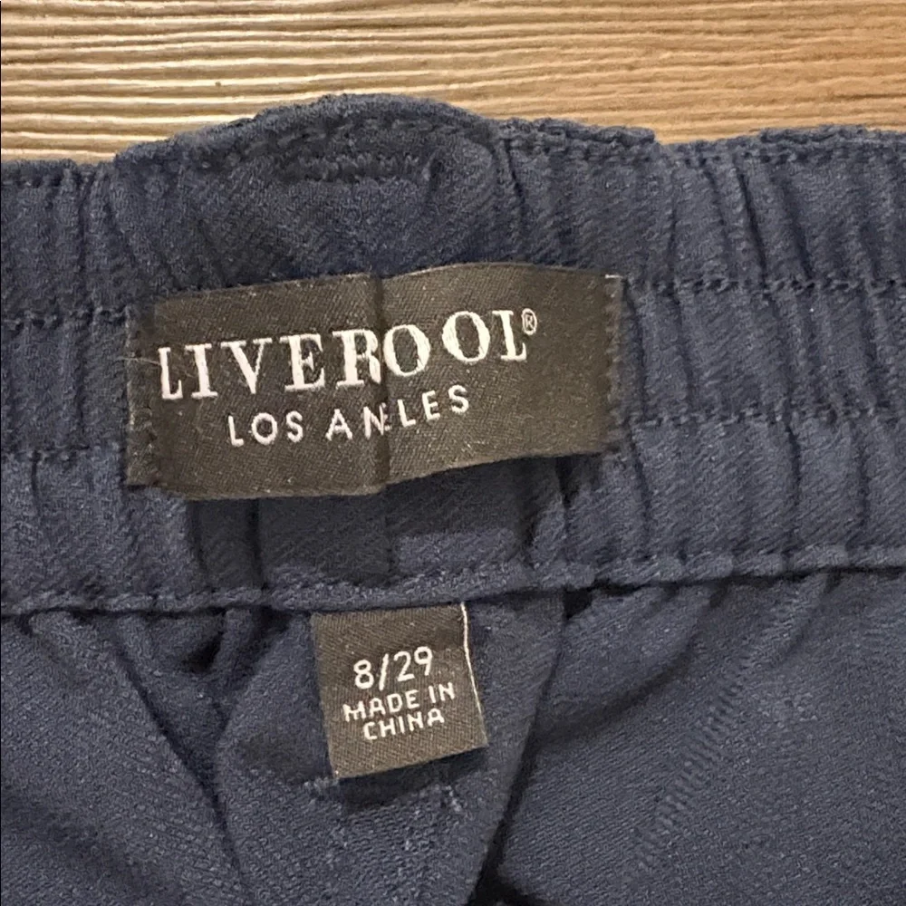 NWT [Liverpool] LA Hi-rise Cargo Crop Straight Pants Dark Navy Blue Women’s 8/29 - Picture 10 of 12